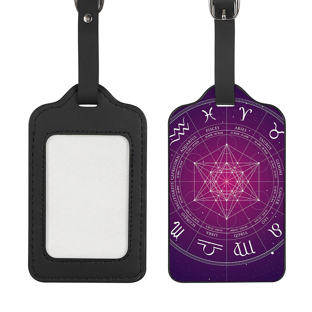 Geometric Zodiac Calendar Print Luggage Tag