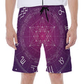 Geometric Zodiac Calendar Print Men's Beach Shorts
