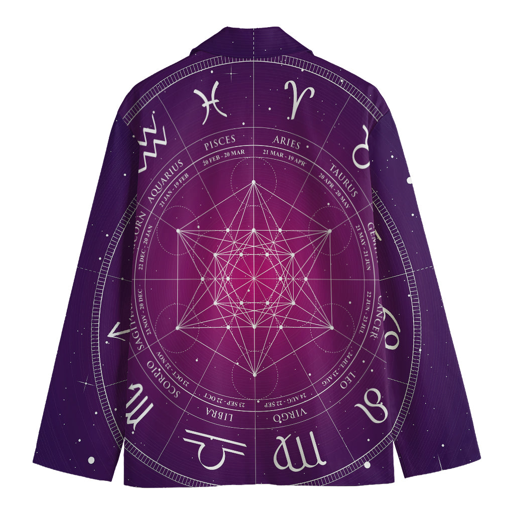Geometric Zodiac Calendar Print Men's Blazer