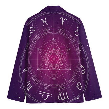 Geometric Zodiac Calendar Print Men's Blazer