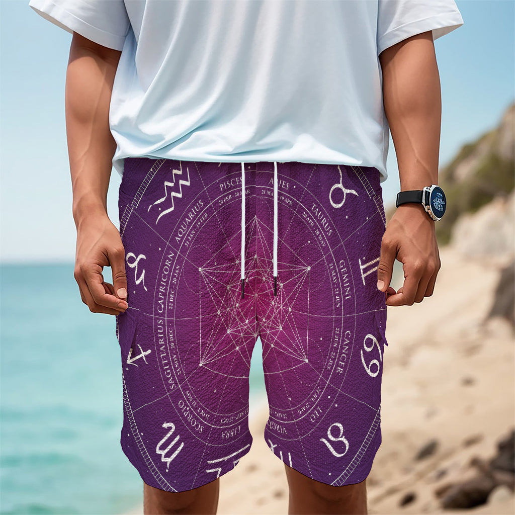 Geometric Zodiac Calendar Print Men's Cargo Shorts
