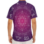Geometric Zodiac Calendar Print Men's Deep V-Neck Shirt