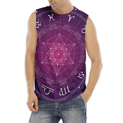 Geometric Zodiac Calendar Print Men's Fitness Tank Top