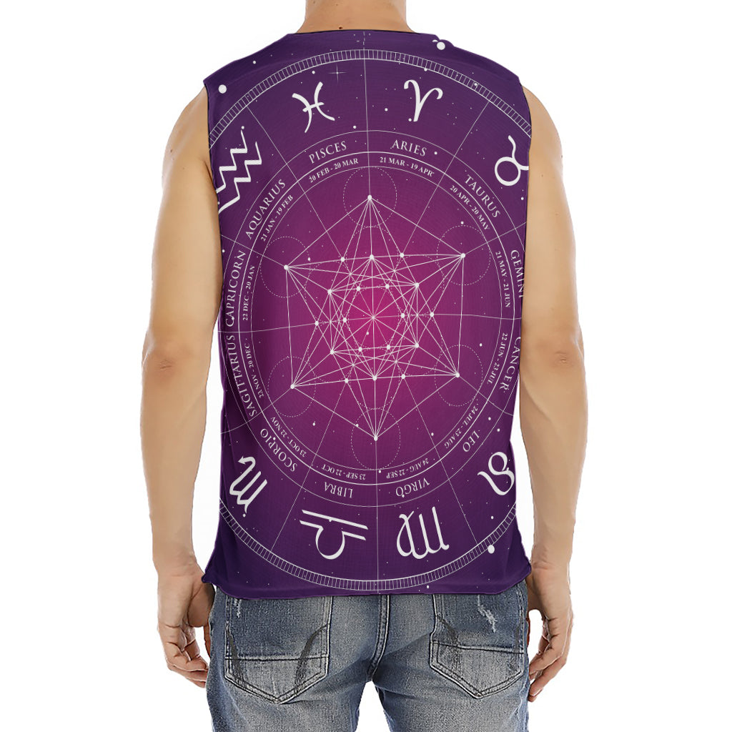 Geometric Zodiac Calendar Print Men's Fitness Tank Top