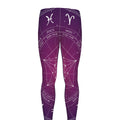 Geometric Zodiac Calendar Print Men's Leggings
