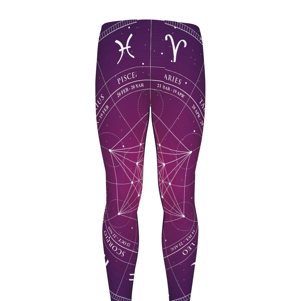 Geometric Zodiac Calendar Print Men's leggings
