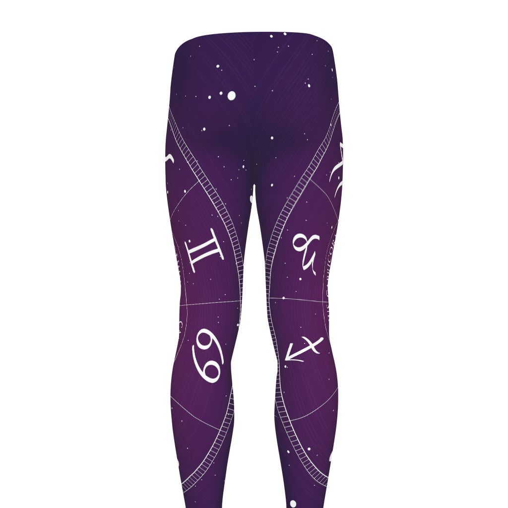 Geometric Zodiac Calendar Print Men's leggings