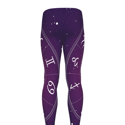 Geometric Zodiac Calendar Print Men's leggings