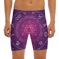 Geometric Zodiac Calendar Print Men's Long Boxer Briefs