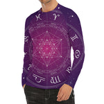 Geometric Zodiac Calendar Print Men's Long Sleeve Rash Guard