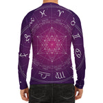 Geometric Zodiac Calendar Print Men's Long Sleeve Rash Guard