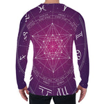 Geometric Zodiac Calendar Print Men's Long Sleeve T-Shirt