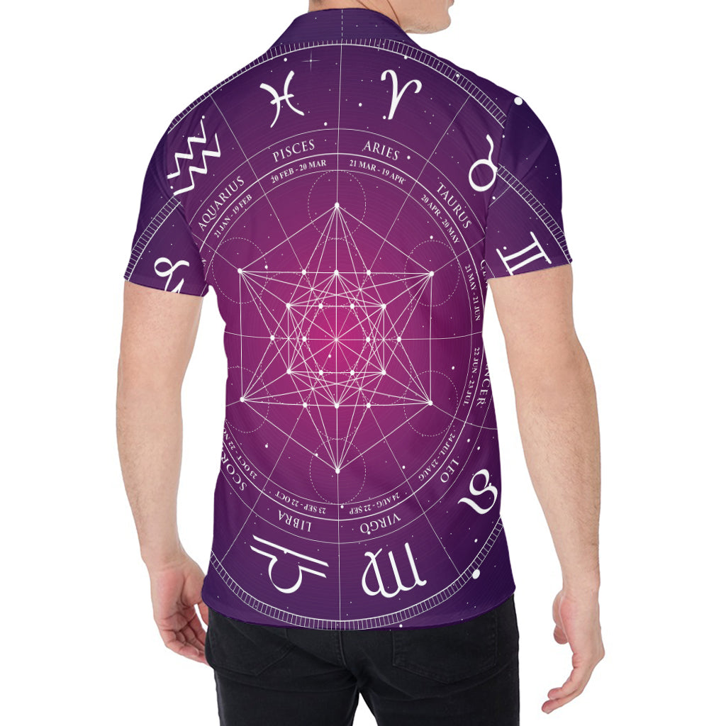 Geometric Zodiac Calendar Print Men's Shirt