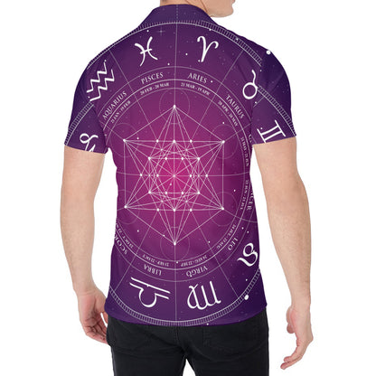 Geometric Zodiac Calendar Print Men's Shirt