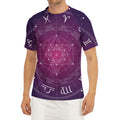 Geometric Zodiac Calendar Print Men's Short Sleeve Rash Guard