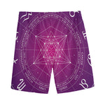 Geometric Zodiac Calendar Print Men's Sports Shorts