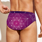 Geometric Zodiac Calendar Print Men's Swim Briefs