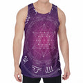 Geometric Zodiac Calendar Print Men's Velvet Tank Top