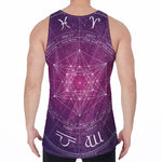Geometric Zodiac Calendar Print Men's Velvet Tank Top
