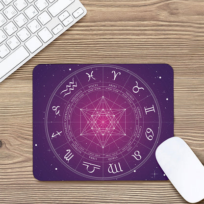Geometric Zodiac Calendar Print Mouse Pad