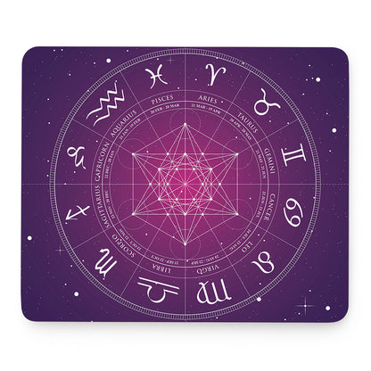 Geometric Zodiac Calendar Print Mouse Pad