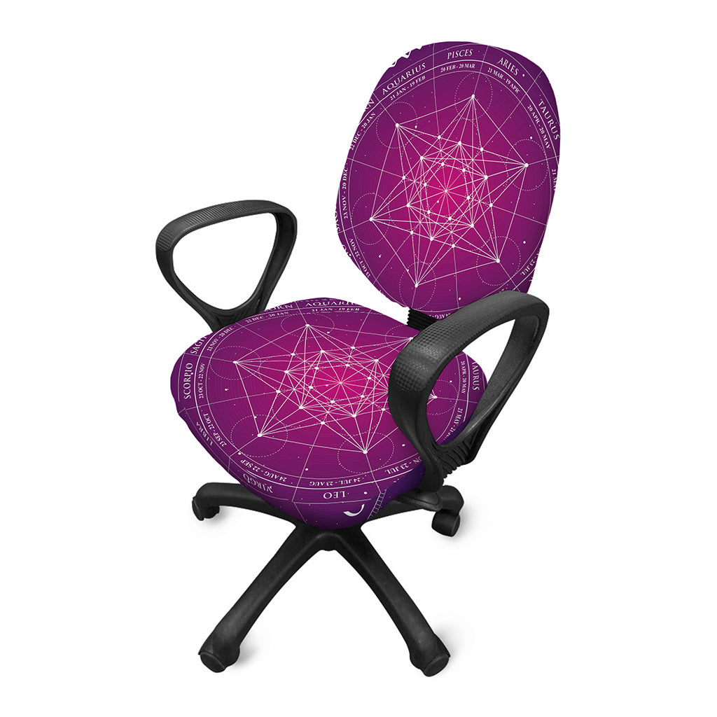 Geometric Zodiac Calendar Print Office Chair Cover