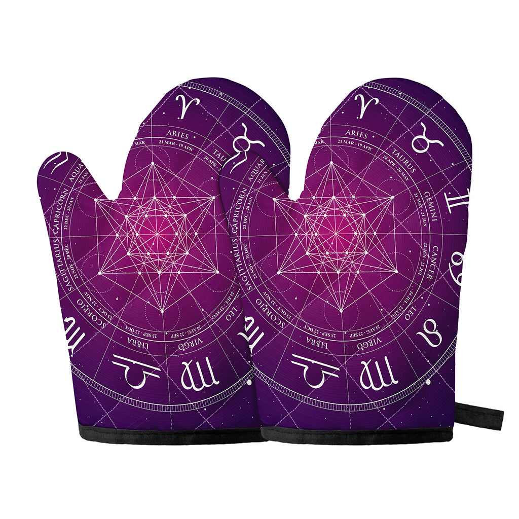 Geometric Zodiac Calendar Print Oven Mitts