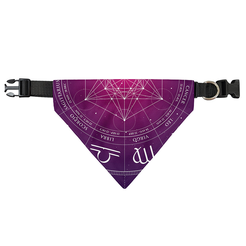 Geometric Zodiac Calendar Print Over The Collar Dog Bandana