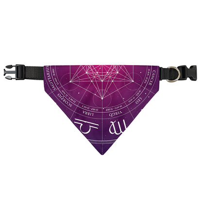 Geometric Zodiac Calendar Print Over The Collar Dog Bandana