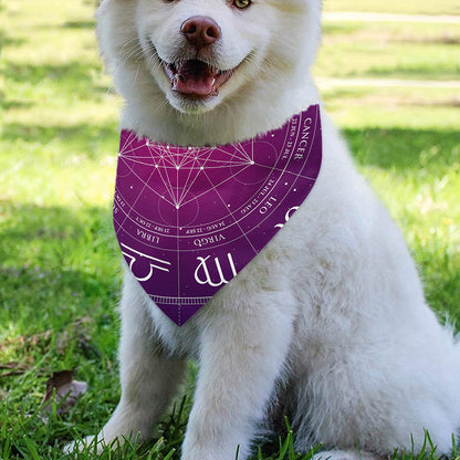 Geometric Zodiac Calendar Print Over The Collar Dog Bandana
