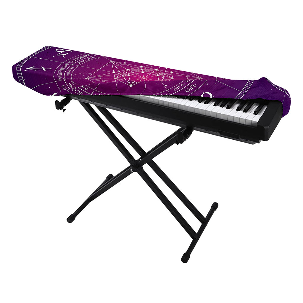 Geometric Zodiac Calendar Print Piano Keyboard Cover