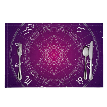 Geometric Zodiac Calendar Print Placemat