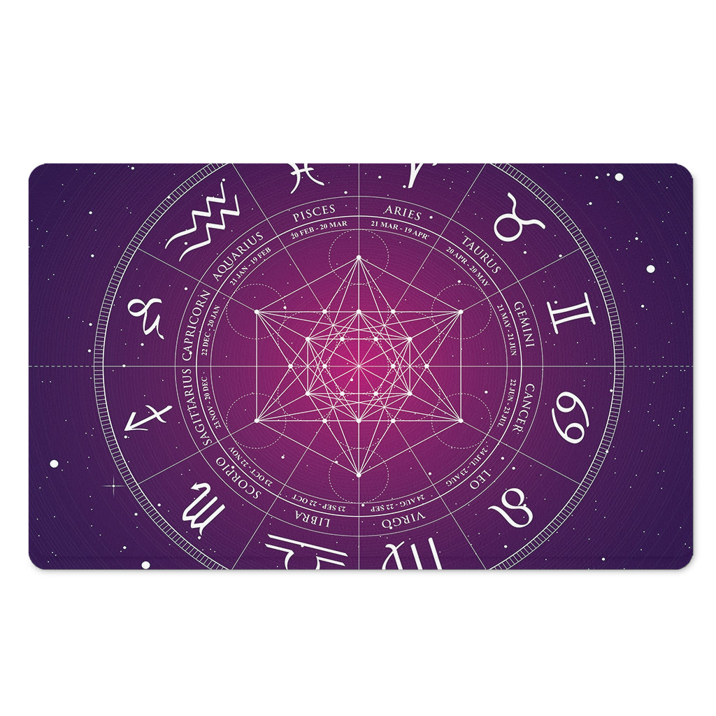 Geometric Zodiac Calendar Print Polyester Doormat