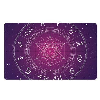 Geometric Zodiac Calendar Print Polyester Doormat