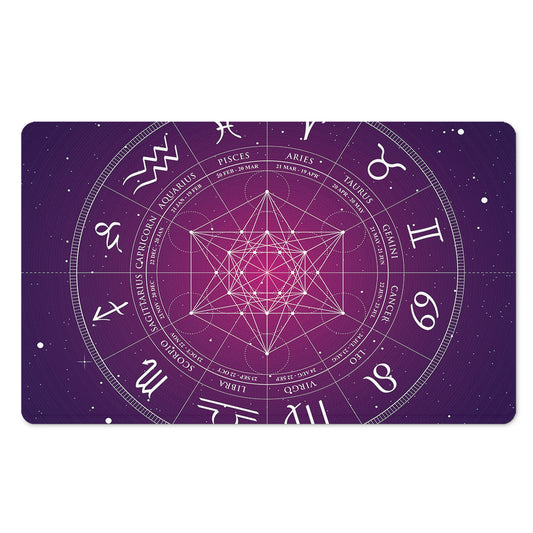 Geometric Zodiac Calendar Print Polyester Doormat
