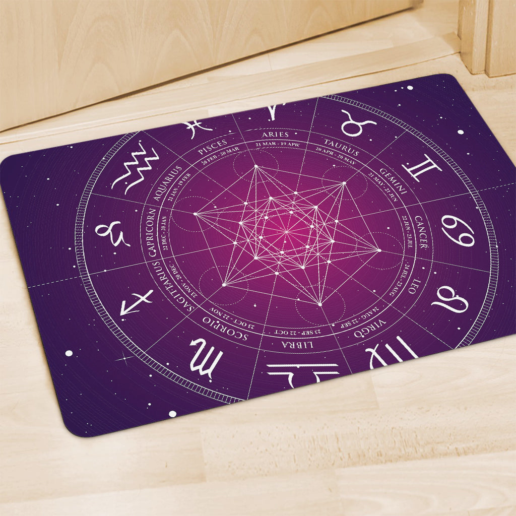 Geometric Zodiac Calendar Print Polyester Doormat