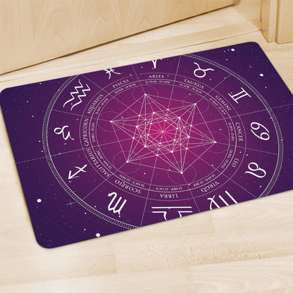 Geometric Zodiac Calendar Print Polyester Doormat