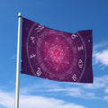 Geometric Zodiac Calendar Print Polyester Flag