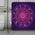 Geometric Zodiac Calendar Print Polyester Shower Curtain