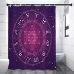 Geometric Zodiac Calendar Print Premium Shower Curtain
