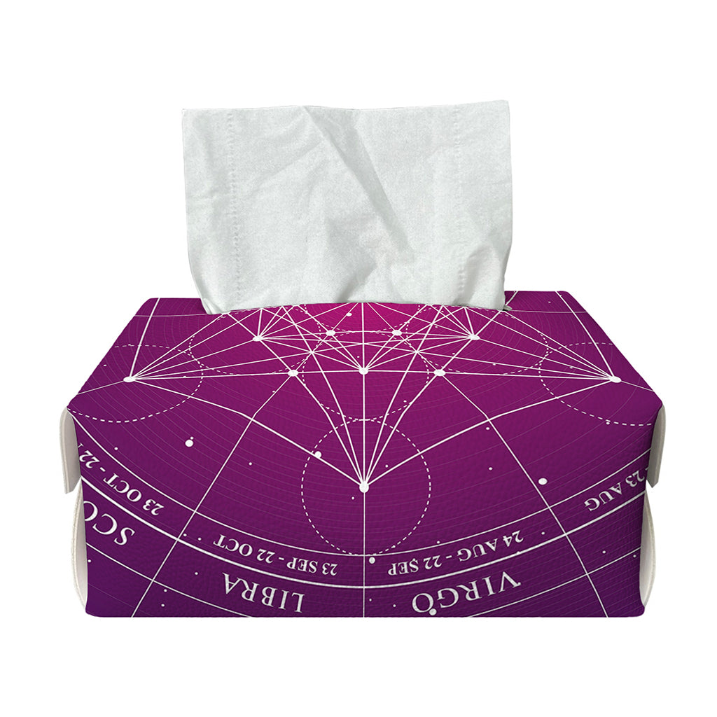 Geometric Zodiac Calendar Print Rectangle Tissue Box Cover
