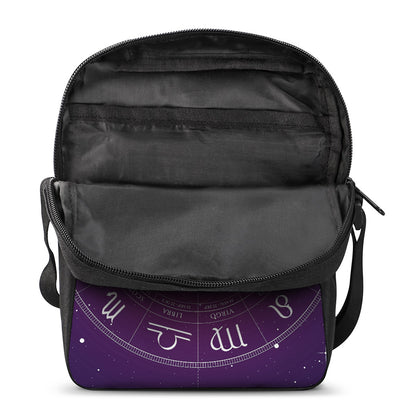 Geometric Zodiac Calendar Print Rectangular Crossbody Bag