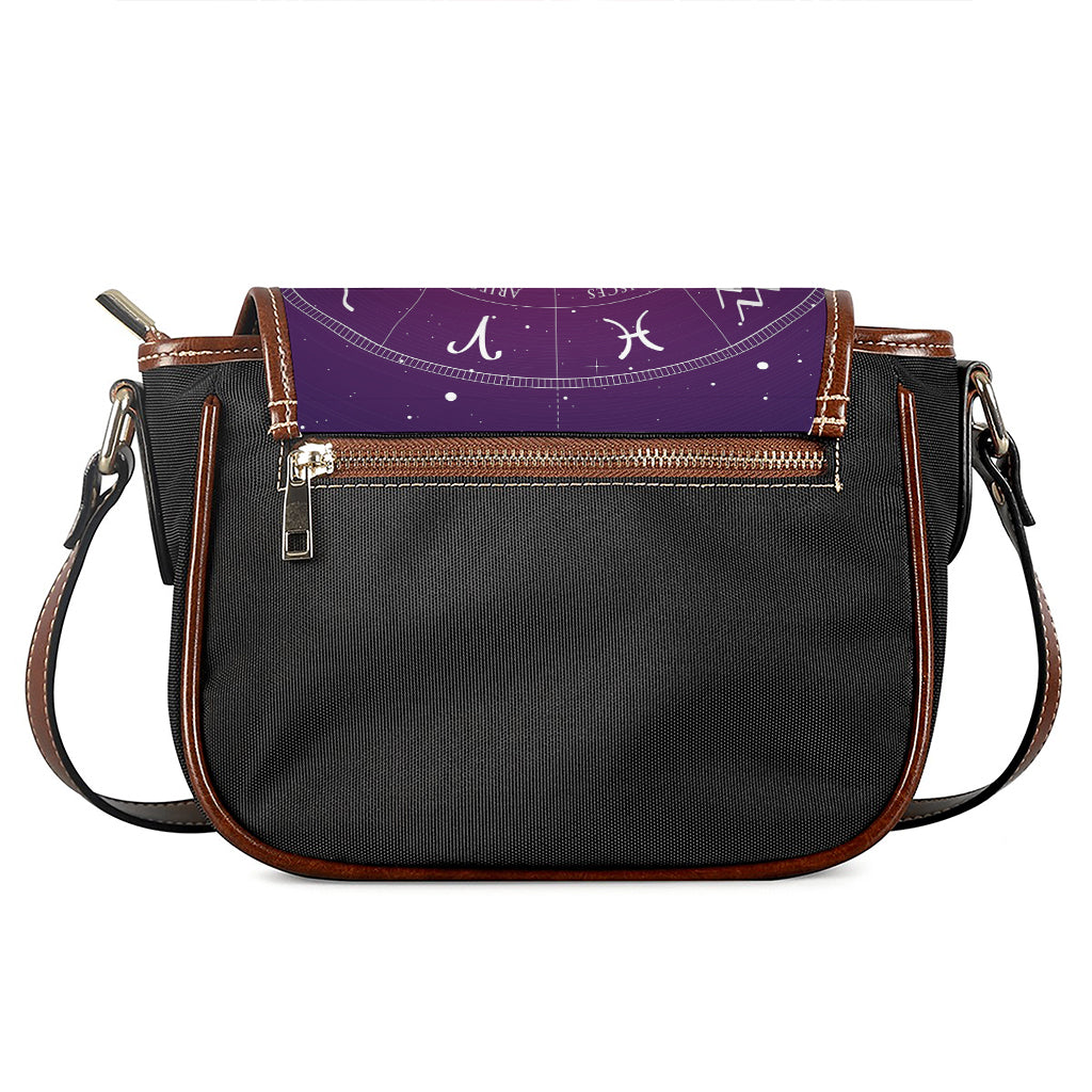 Geometric Zodiac Calendar Print Saddle Bag
