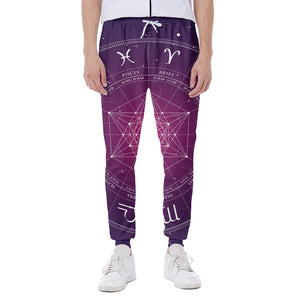 Geometric Zodiac Calendar Print Scuba Joggers