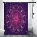 Geometric Zodiac Calendar Print Shower Curtain