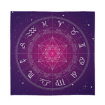 Geometric Zodiac Calendar Print Silk Bandana