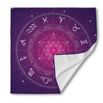 Geometric Zodiac Calendar Print Silk Bandana