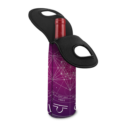 Geometric Zodiac Calendar Print Single Neoprene Wine Tote