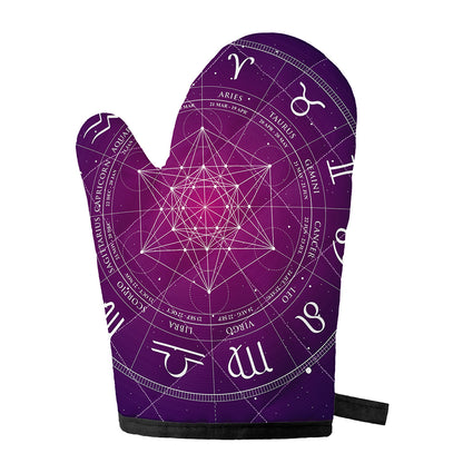 Geometric Zodiac Calendar Print Single Oven Mitt