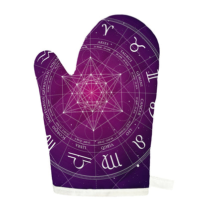 Geometric Zodiac Calendar Print Single Oven Mitt